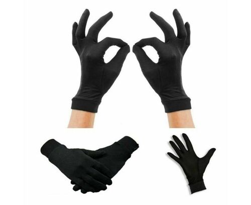 Gants Élégants En Soie Fine ¿ Gants Intérieurs Thermiques Pour Le Ski, La Moto Et Le Confort Au Quotidien ¿ M Noir