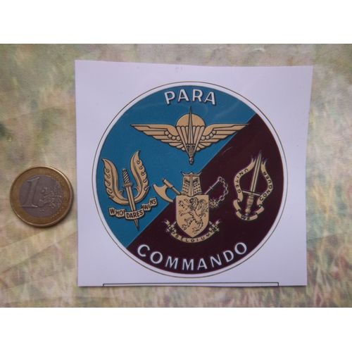 Autocollant Militaire Belge Para Commando Unité D'Élite
