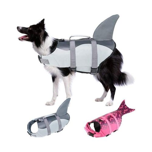 Gilet De Sauvetage Élégant Pour Grand Chien ¿ Manteau Flottant Sûr Pour La Natation, La Plage, Le Kayak Et Plus Encore ¿ Motif Sirène Rose Vif