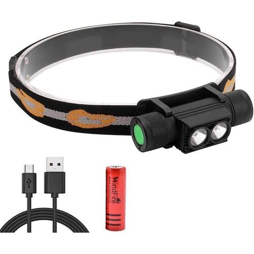 Lampe Frontale Led Rechargeable 1 200 Lumens ¿ Légère, Étanche, Réglable, 6 Modes, Idéale Pour Le Camping Et Les Aventures En Plein Air