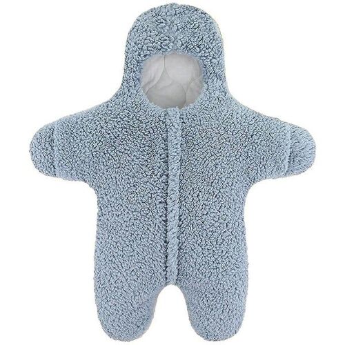 Gigoteuse D'hiver Douillette Et Anti-Surprise Pour Bébé - Coton Chaud Avec Capuche, Fermeture Éclair, Broderie Ours Mignon, 3-6 Mois