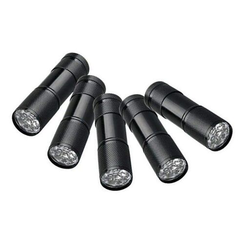 Lampe De Poche Uv À Lumière Noire À 9 Led - Lot De 5 Détecteurs D'urine Pour Animaux De Compagnie Pour Chiens Et Chats, Multi-Usage Pour Les Taches, La Détection De Contrefaçons Et Plus Encore !