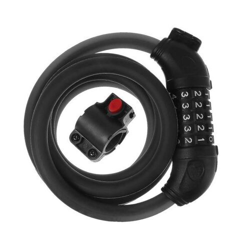 Antivol Vélo Réinitialisable À 5 Chiffres ¿ Câble Antivol De Sécurité Durable Noir, Conception Sans Clé, 100 000 Combinaisons Pour Une Protection Optimale