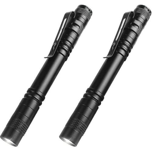 Lot de 2 mini lampes de poche LED haute luminosité ¿ Portables en forme de stylo, étanches, durables, idéales pour le camping, les urgences et l'utilisation quotidienne