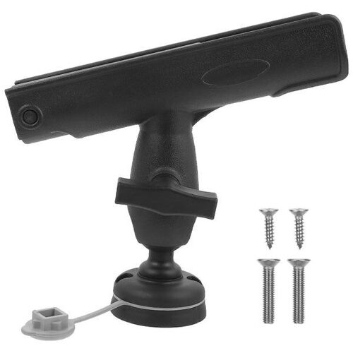 Support De Canne À Pêche Polyvalent En Carbone, 1 Pièce, Réglable Et Mains Libres, Pour Kayaks Et Bateaux, Rotation À 360 Degrés, Noir