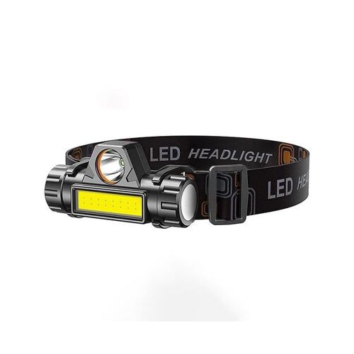 Lampe Frontale Led Double Source ¿ Compacte, Légère, Réglable, Magnétique, Résistante Aux Intempéries Pour Les Aventures En Plein Air ¿ Noir