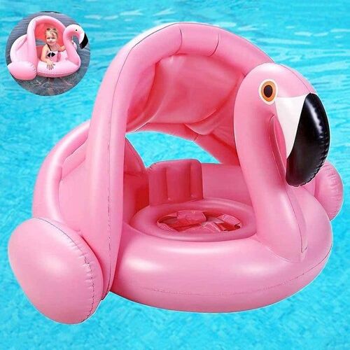 Bouée Gonflable Pour Bébé Sûre Et Amusante Avec Pare-Soleil - Parfaite Pour Les Piscines, Les Plages Et Les Jeux En Plein Air - Confort Et Protection Pour Les Enfants !