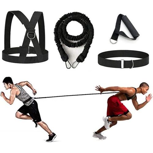 Ensemble D'entraînement De Résistance Élastique Réglable Bran 4 Pièces : Harnais, Ceinture Et Bandes Pour L'agilité, La Force Et Des Entraînements Polyvalents