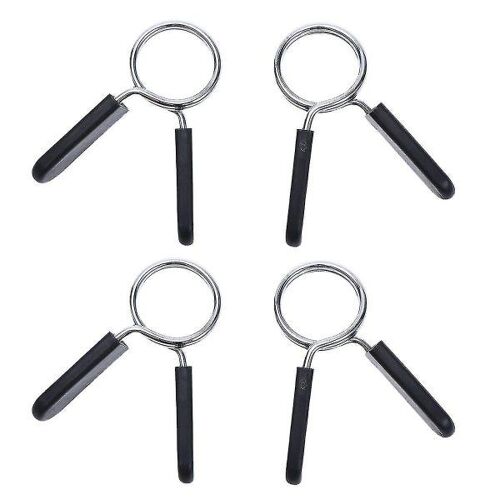 Lot De 4 Clips De Verrouillage Robustes Pour Haltères ¿ Colliers À Ressort Durables Pour Une Haltérophilie Sécurisée ¿ Acier Résistant À La Rouille Avec Prise Confortable