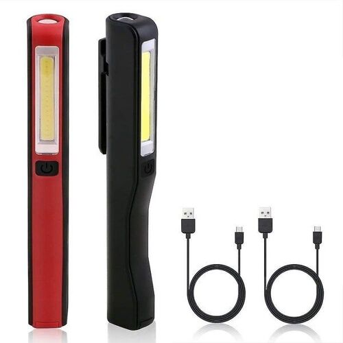 Lampe De Travail Led Rechargeable Ultra-Lumineuse Avec Clip Magnétique ¿ Lampe Frontale Et Cob 2 En 1 Pour Garage, Camping Et Urgences