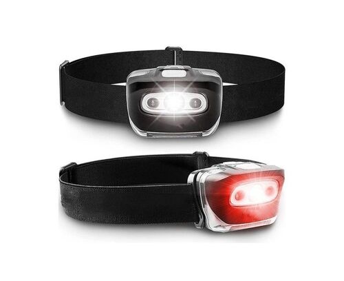 Lot De 2 Lampes Frontales Led Pour Randonnée Et Camping ¿ Réglables, Résistantes À L'eau, Modes Multiples, Ajustement Confortable, 220 Lumens ¿ Noir