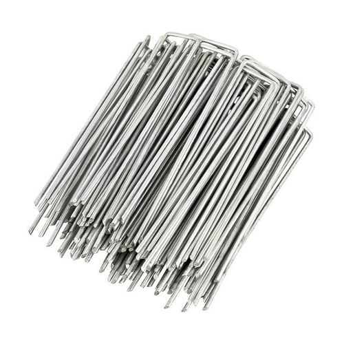 Ancrages De Sol En Acier Galvanisé Pour Toile Anti-Mauvaises Herbes ¿ 50 Piquets Durables, Installation Facile, Résistants À La Rouille, Utilisation Polyvalente Au Jardin