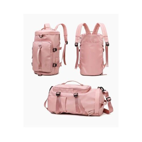 Sac de sport polyvalent rose clair avec compartiment à chaussures - Idéal pour les voyages, la randonnée et le fitness - Sac à dos léger et élégant