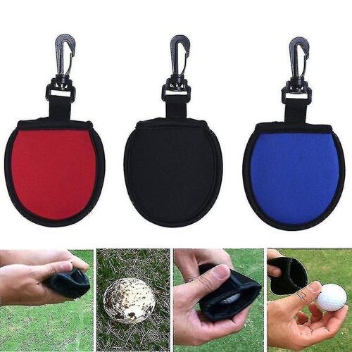 Pochette De Nettoyage Pour Balles De Golf Avec Clip ¿ Pochette En Néoprène Durable Pour Essuyer La Saleté Et Faciliter L'accès Et L'entretien