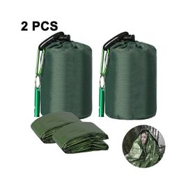 Sacs De Couchage D'urgence Ultralégers Et Imperméables Avec Paracorde ¿ Lot De 2 Couvertures Thermiques De Survie Pour Les Aventures En Plein Air