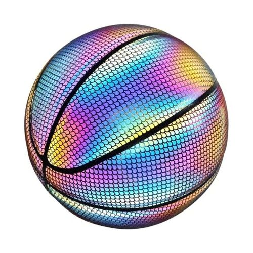 Ballon De Basket Réfléchissant Phosphorescent - Taille Officielle 7 Pour Le Jeu Et L'entraînement Nocturnes, Adhérence Améliorée, Conception Durable Et Étanche