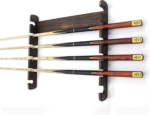 Support Mural Moderne Pour Queues De Billard ¿ Support Élégant En Bois Noir Pour 6 Queues, Solution De Rangement Organisée Et Résistante Aux Rayures