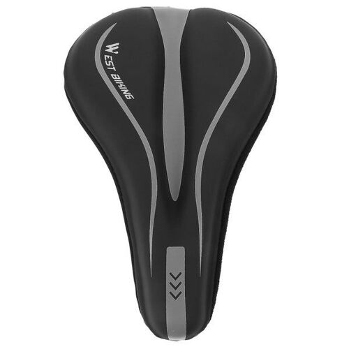 Housse De Selle De Vélo Rembourrée En Silicone De Qualité Supérieure ¿ Coussin Ergonomique Et Confortable Pour Les Longs Trajets, Ajustement Réglable, Gris Foncé
