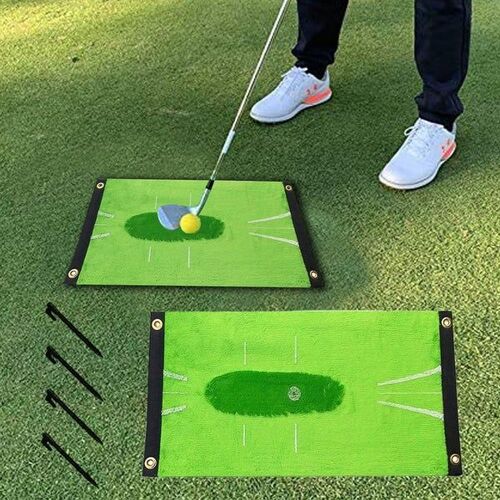 Tapis D'entraînement De Golf Durable Avec Gazon Velours Résistant Aux Impacts - Tapis D'entraînement Portable Avec Rivets Pour Une Stabilité Et Une Analyse Faciles
