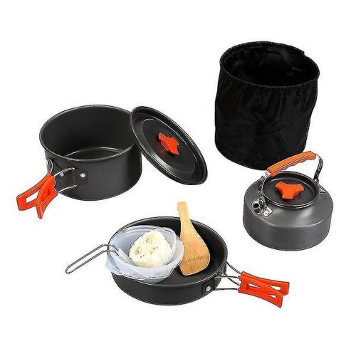 Batterie De Cuisine Portable Pour Camping En Plein Air : Marmite, Poêle, Bouilloire Et Ustensiles En Aluminium Léger Pour La Randonnée, Les Voyages Avec Sac À Dos Et Les Pique-Niques