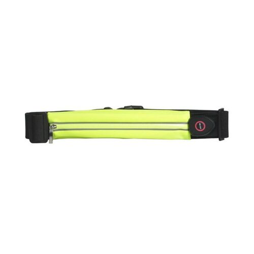 Sac banane de course à LED vert fluorescent - Haute visibilité, ajustement réglable, étanche, rechargeable, parfait pour les coureurs et les activités de plein air !