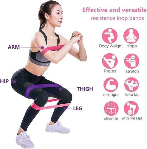 Ensemble De 5 Bandes De Résistance Polyvalentes Pour Jambes Et Fessiers - Latex De Qualité Supérieure, Plusieurs Niveaux De Résistance, Portables Et Élégantes Pour Tous Les Niveaux De Forme Physique
