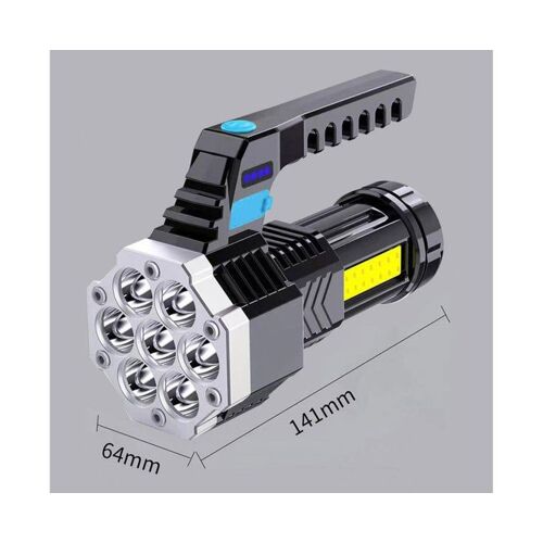 Lampe de poche d'extérieur polyvalente rechargeable par USB avec affichage de la puissance, conception étanche et 4 réglages de luminosité réglables