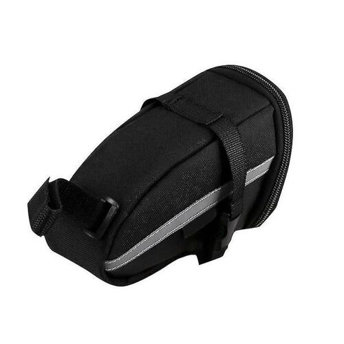 Sacoche De Selle De Vélo Étanche ¿ Rangement Durable Avec Bandes Réfléchissantes, Installation Facile, Idéale Pour L'essentiel Et La Sécurité Nocturne ¿ Noir