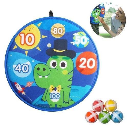 Ensemble de fléchettes en flanelle douce pour enfants - Jeu amusant d'intérieur/extérieur avec des balles collantes, des motifs colorés pour apprendre et jouer !