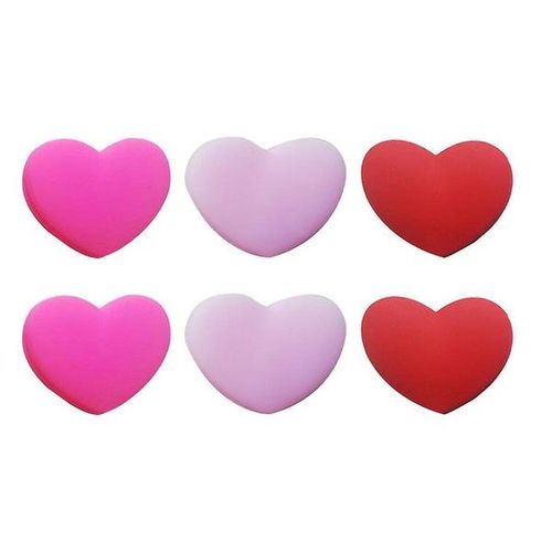 Amortisseurs De Vibrations En Silicone En Forme De C?ur Pour Raquettes De Tennis - Lot De 6, Durables Et Élégants, Rouge/Rose, Universels Pour Toutes Les Raquettes