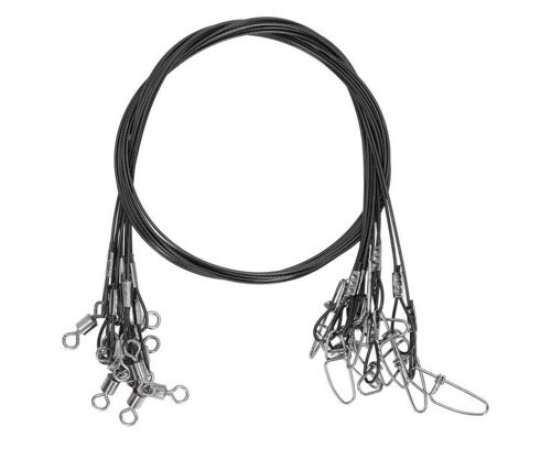 Lot De 10 Bas De Ligne De Pêche Haute Résistance De 50 Cm Avec Émerillons ¿ Montages Anti-Morsure Durables Pour Des Performances De Pêche Améliorées