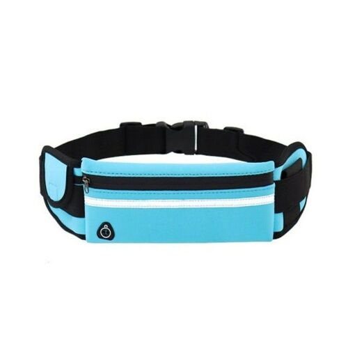 Sac banane de course bleu imperméable ¿ Sac banane réglable avec bande réfléchissante pour plus de sécurité et un grand espace de rangement pour les activités de plein air