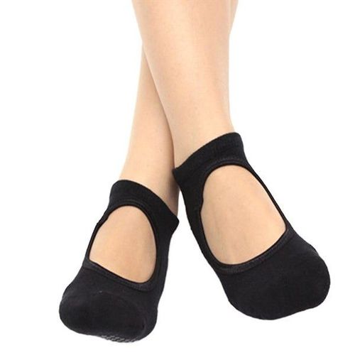 Chaussettes De Yoga Antidérapantes Pour Femmes - Chaussettes En Coton De Qualité Supérieure Pour Pilates Et Fitness - Noir Classique, Couverture Complète, Adhérence Améliorée