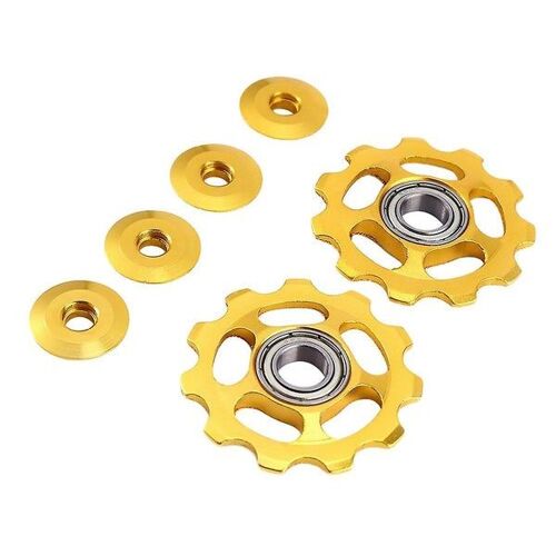 Lot De 2 Poulies De Dérailleur Arrière 11 Dents En Alliage D'aluminium Doré Pour Shimano - Durables Et Élégantes Pour Des Performances De Cyclisme Fluides