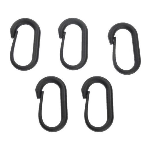 Lot De 5 Mousquetons En Nylon Noir En Forme De U - Clips Porte-Clés Légers Et Durables Pour Une Utilisation En Extérieur Et Intégration Du Système Molle