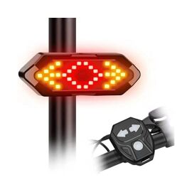 Feu Arrière De Vélo Sans Fil Rechargeable Par Usb Avec Télécommande Et Klaxon Puissant ¿ Clignotant Haute Visibilité Pour Une Conduite En Toute Sécurité