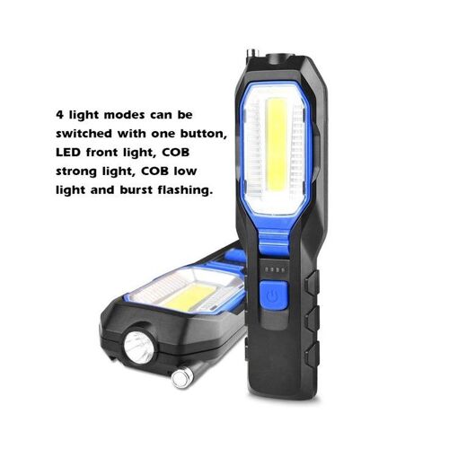 Lampe De Travail Led Cob Multifonctionnelle - Lampe De Réparation Automobile Rechargeable, Compacte Et Portable, Idéale Pour L'automobile, Le Camping Et Les Urgences