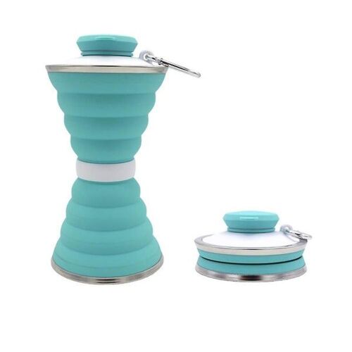 Bouteille D'eau Pliable Et Tasse De Camping Écologique Avec Mousqueton - Portable, Durable, Étanche, Parfaite Pour Les Voyages Et Les Aventures En Plein Air !