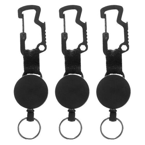 Lot De 3 Porte-Clés Rétractables Avec Mousqueton Anti-Perte ¿ Porte-Clés Durables Et Portables Pour Les Aventures En Plein Air