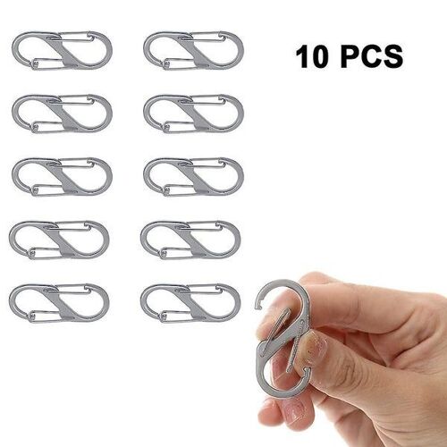 Mousquetons En Acier Inoxydable Durables En Forme De S ¿ Crochets Légers Et Polyvalents Pour Activités De Plein Air ¿ Lot De 10