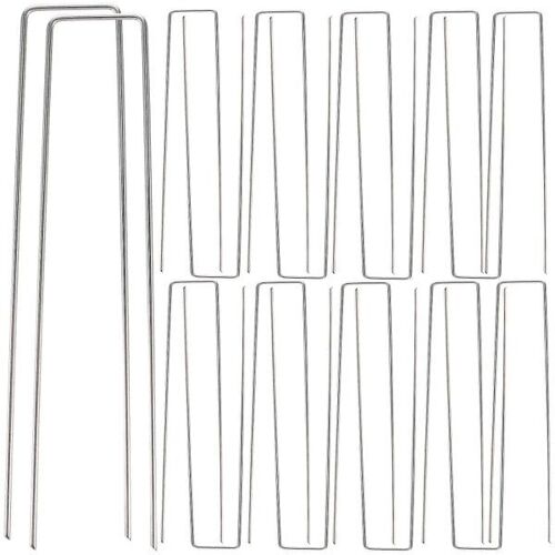 Lot De 50 Piquets Galvanisés En Forme De U Pour Gazon ¿ Agrafes Durables Pour Tentes, Auvents Et Plantes De Jardin ¿ Indispensables Pour L'extérieur
