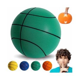 Ballon De Basket Silencieux En Mousse Haute Résilience Pour Le Jeu En Intérieur, 18 Cm, Vert, Technologie Silencieuse, Lavable, Idéal Pour Tous Les Niveaux.