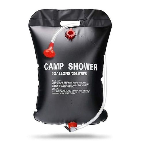 Douche solaire de 5 gallons ¿ Douche de camping portable au design écologique et à absorption rapide de la chaleur pour les aventures en plein air