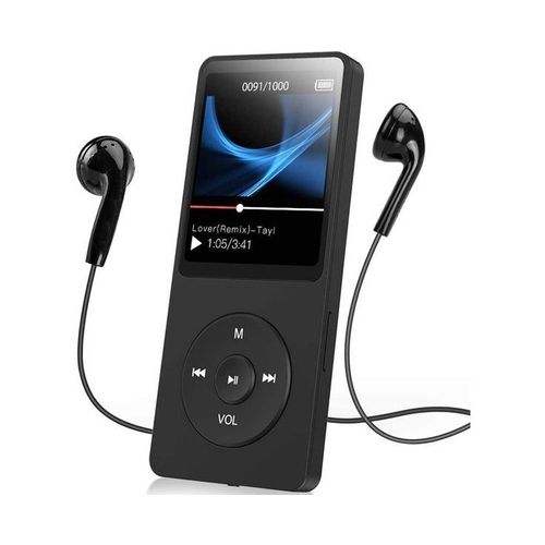 Lecteur Mp3 Bluetooth 5.0 64 Go Avec Écran Tft 1,5"", Radio Fm, Podomètre, Design Léger Et Compact