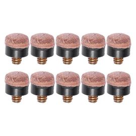 Lot de 20 embouts de queue de billard en cuir de qualité supérieure - Embouts de rechange à visser de 10 mm pour des performances améliorées et une installation facile