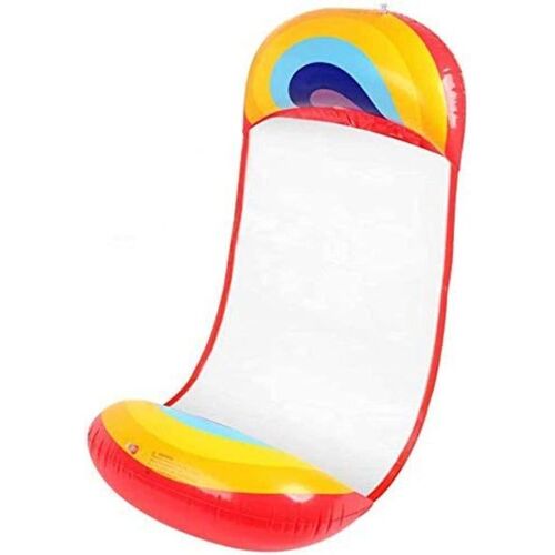 Hamac Gonflable 4 En 1 - Kiwi Rainbow, Pvc, Lit De Piscine Et De Plage Portable Pour Une Détente Ultime