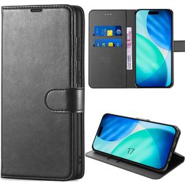 Coque pour iPhone 17, Protection Intégrale Antichoc Anti-Rayures Cuir Synthétique - Noir - EFConnection