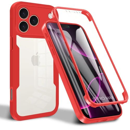Coque pour iPhone 17 Pro Max, Protection 360 Rigide Bordure Renforcée Intégrale Solide - Rouge - EFConnection