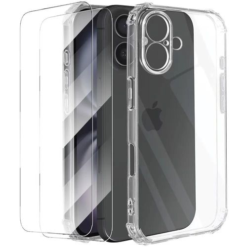 Coque + 2 Verres Trempés Pour Iphone 17, Protection Silicone Renforcé Antichoc Transparent - Efconnection
