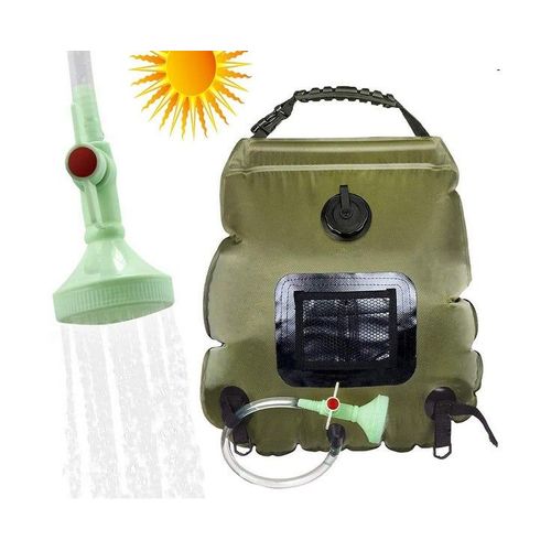 Douche solaire portable de camping 20 L - Écologique, eau chaude, pommeau de douche réglable, idéale pour les aventures en plein air